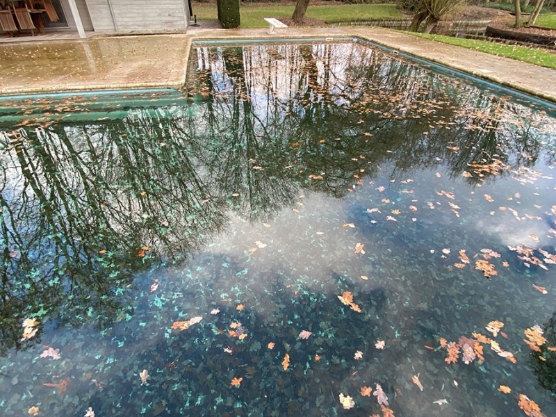 Reiniging van natuursteen rondom zwembad